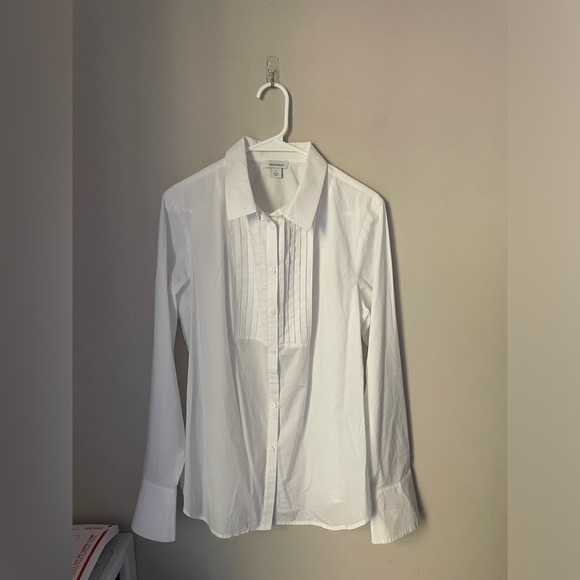 Sundance 100% Cotton White Button Down Tux Shirt Size Large - Picture 1 of 7